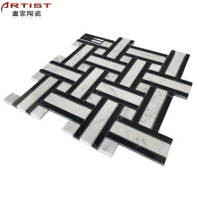 15x15 square china fashion design bianco carrara white marble mosaic flooring tile